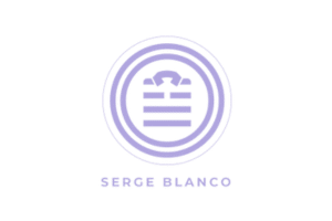 Logo accompagnement client PME toulousaine Serge Blanco secteur prêt à porter pour homme avec réseau de boutiques physiques et site e-commerce